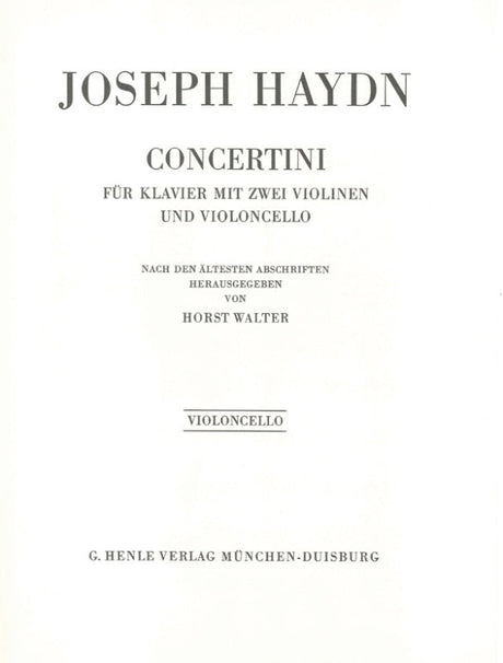Haydn: Concertini for Piano Quartets
