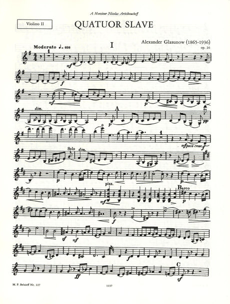 Glazunov: String Quartet No. 3 in G Major, Op. 26 ("Quatuor Slave")