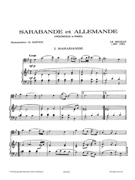 Senaillé: Sarabande et Allemande (arr. for cello and piano)