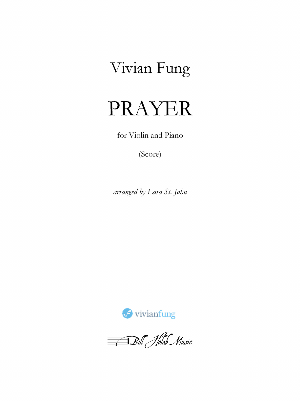 Fung: Prayer (Version for Violin & Piano)