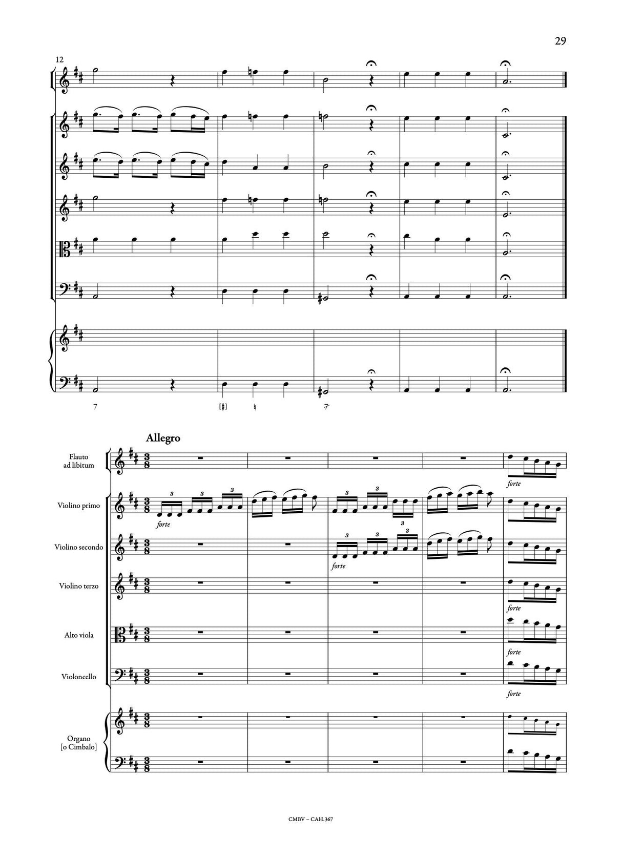 Corrette: Concerto con due violini e organo o cimbalo obbligato