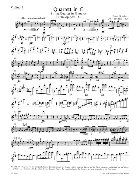Schubert: String Quartet in G Major, Op. post. 161, D 887