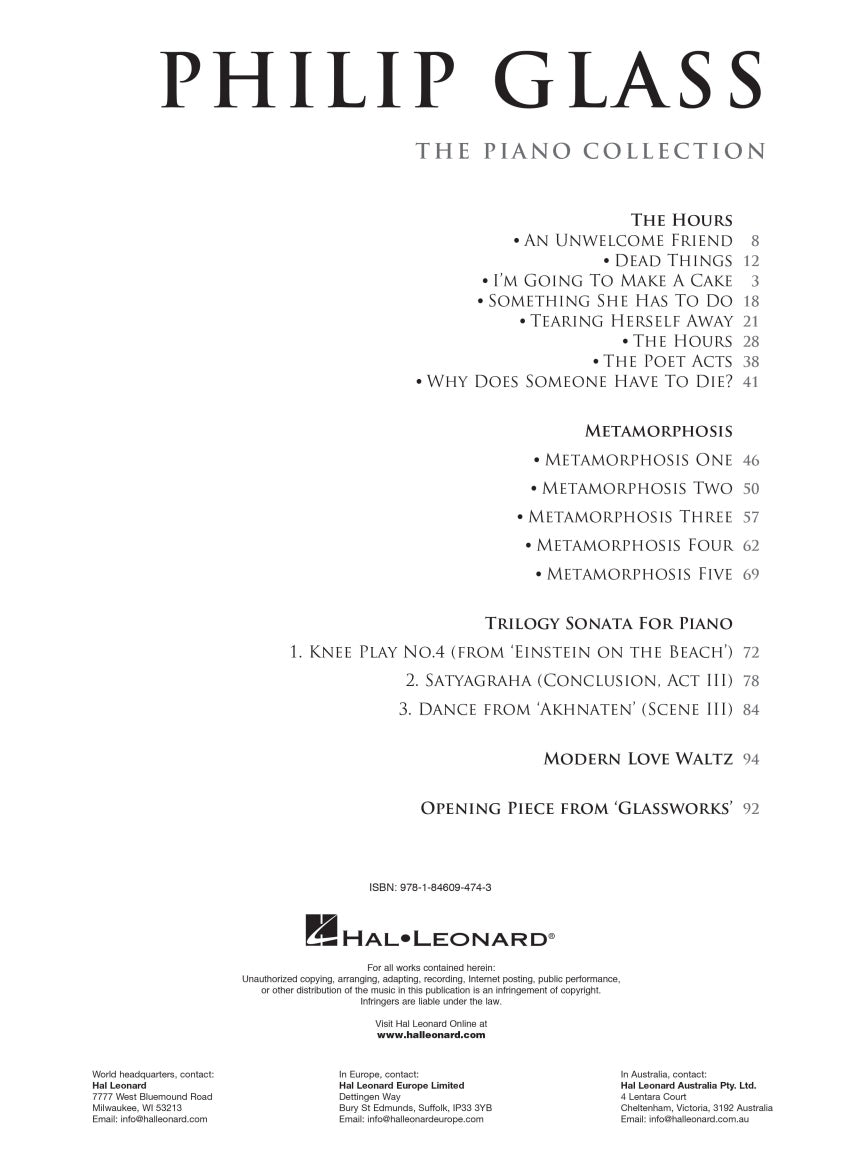 Philip Glass: The Piano Collection