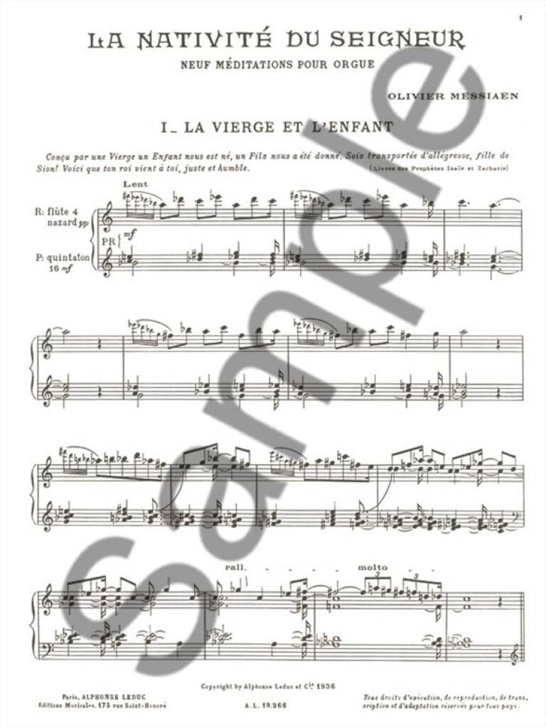 メシアン 主の降誕 全曲版 楽譜 Nativité La メシアン「主の降誕」所有