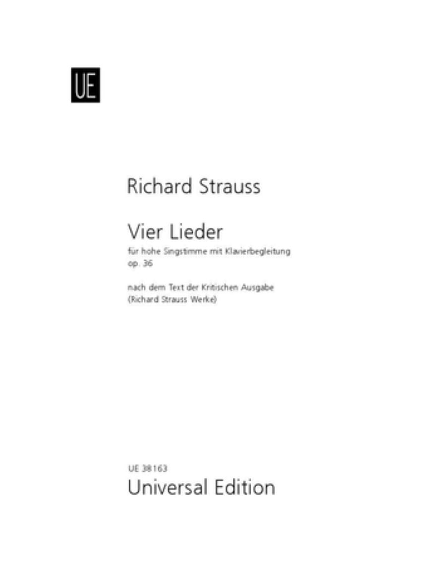 Strauss: 4 Lieder, TrV 186, Op. 36