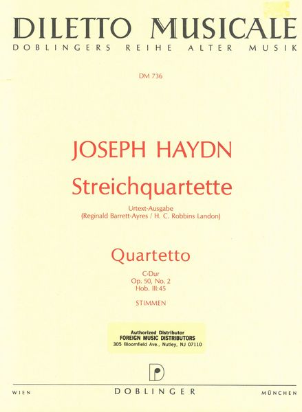 Haydn: String Quartet in C Major, Op. 50, No. 2, Hob. III:45