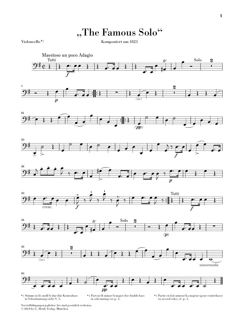 Dragonetti: "The Famous Solo" in E Minor