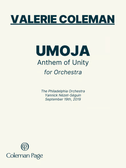 V. Coleman: Umoja (Version for Orchestra)