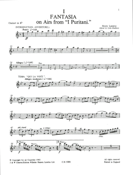 Lazarus: Fantasia on Airs from 'I Puritani'