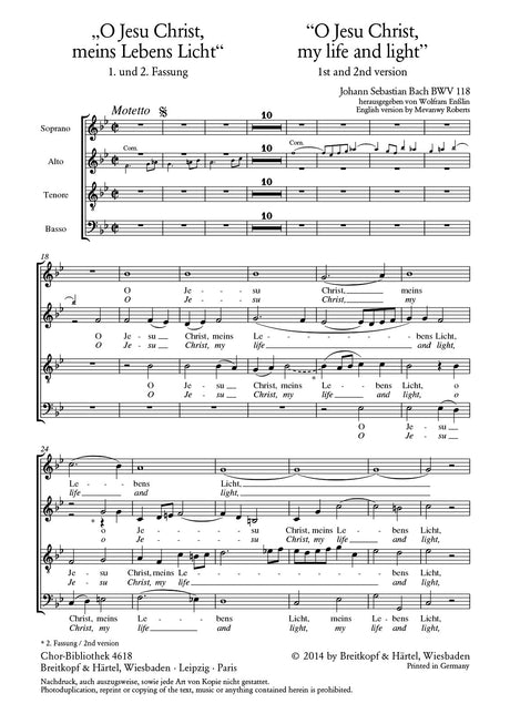 Bach: O Jesu Christ, meins Lebens Licht, BWV 118