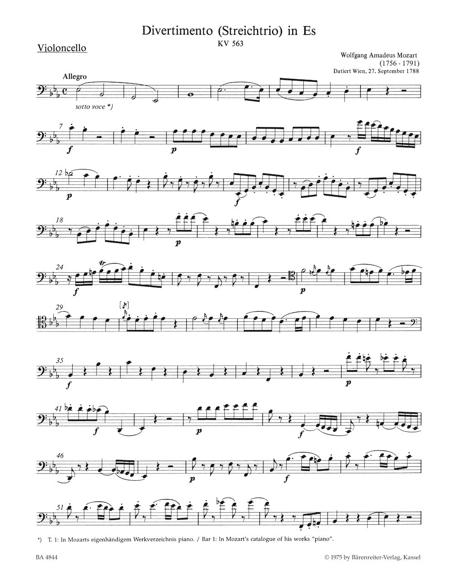 Mozart: Divertimento in E-flat Major, K. 563 – Ficks Music