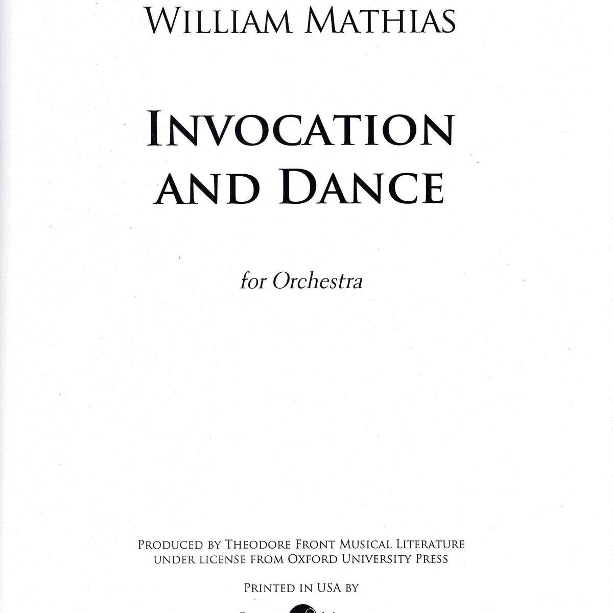 Mathias: Invocation and Dance, Op. 17 – Ficks Music