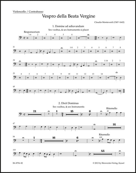 Monteverdi: Vespro della Beata Vergine