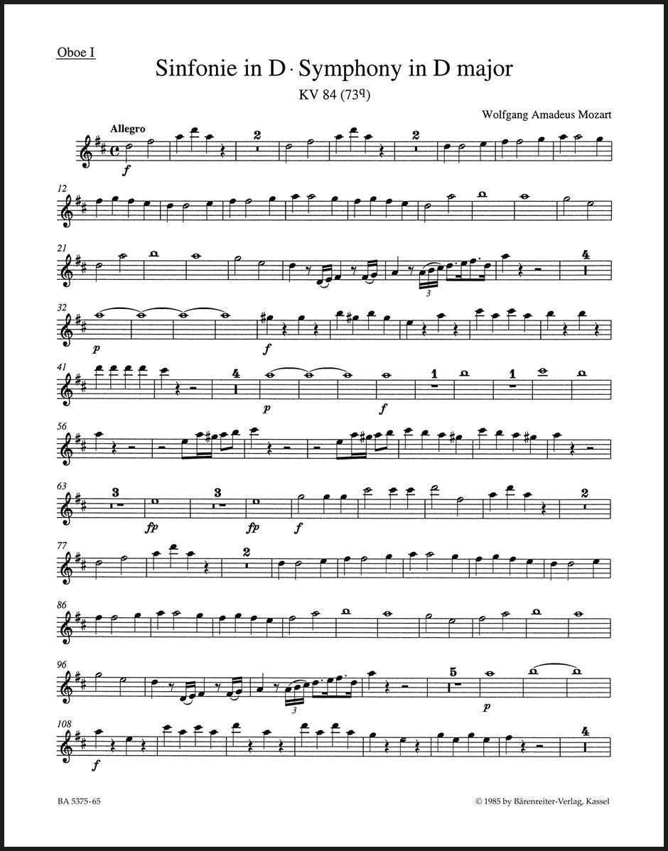 Mozart: Symphony No. 11 in D Major, K. 84 (73Q)