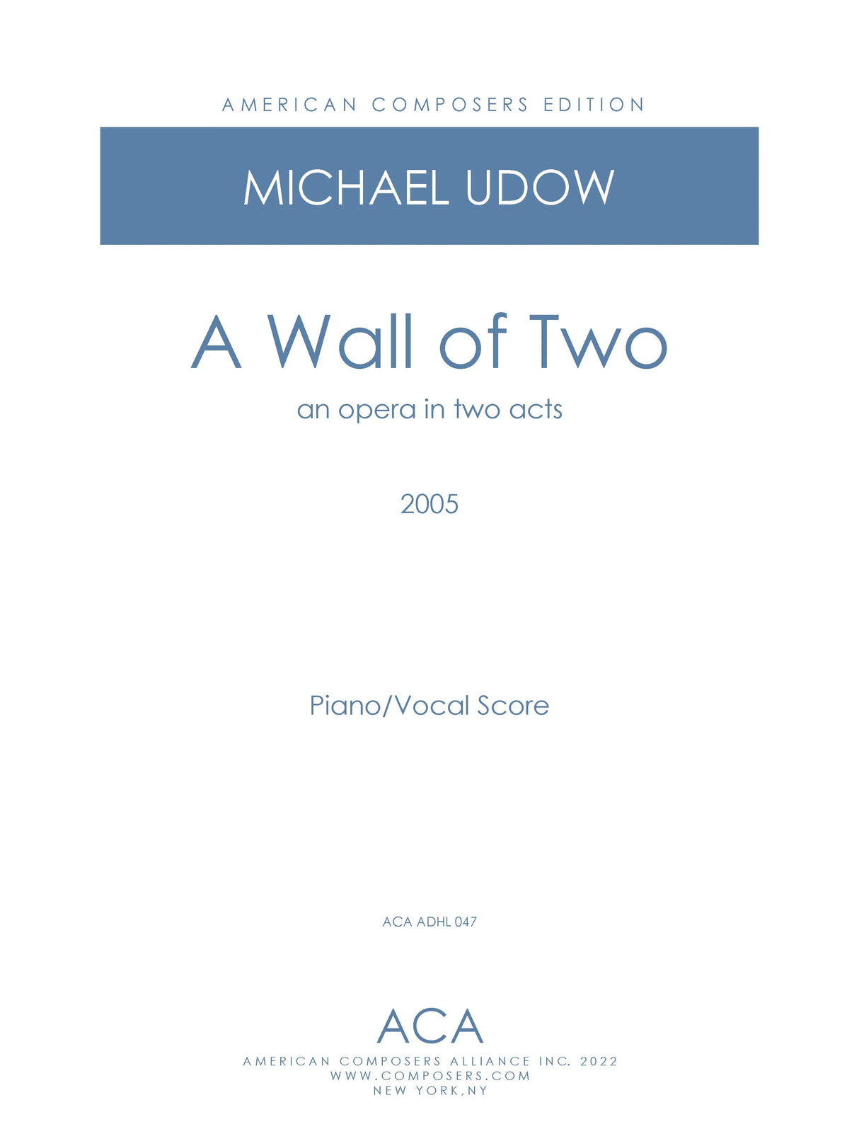 Udow: A Wall of Two