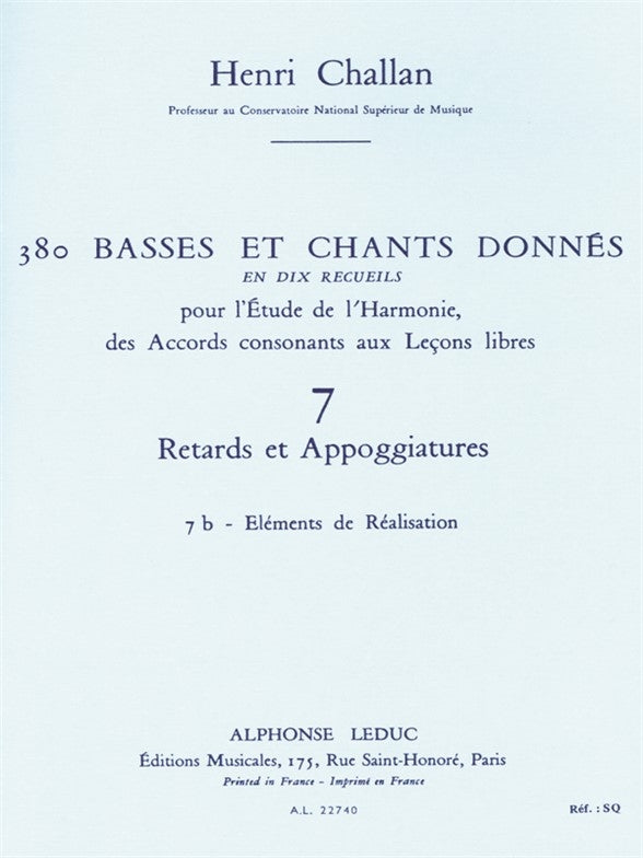 Challan: Basses et Chants Donnés - 7b (Retards et appoggiatures)