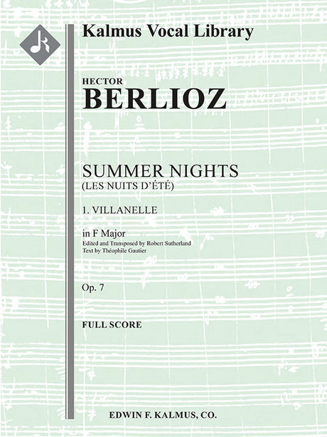 Berlioz: Villanelle, Op. 7, No 1 (transposed in F Major)