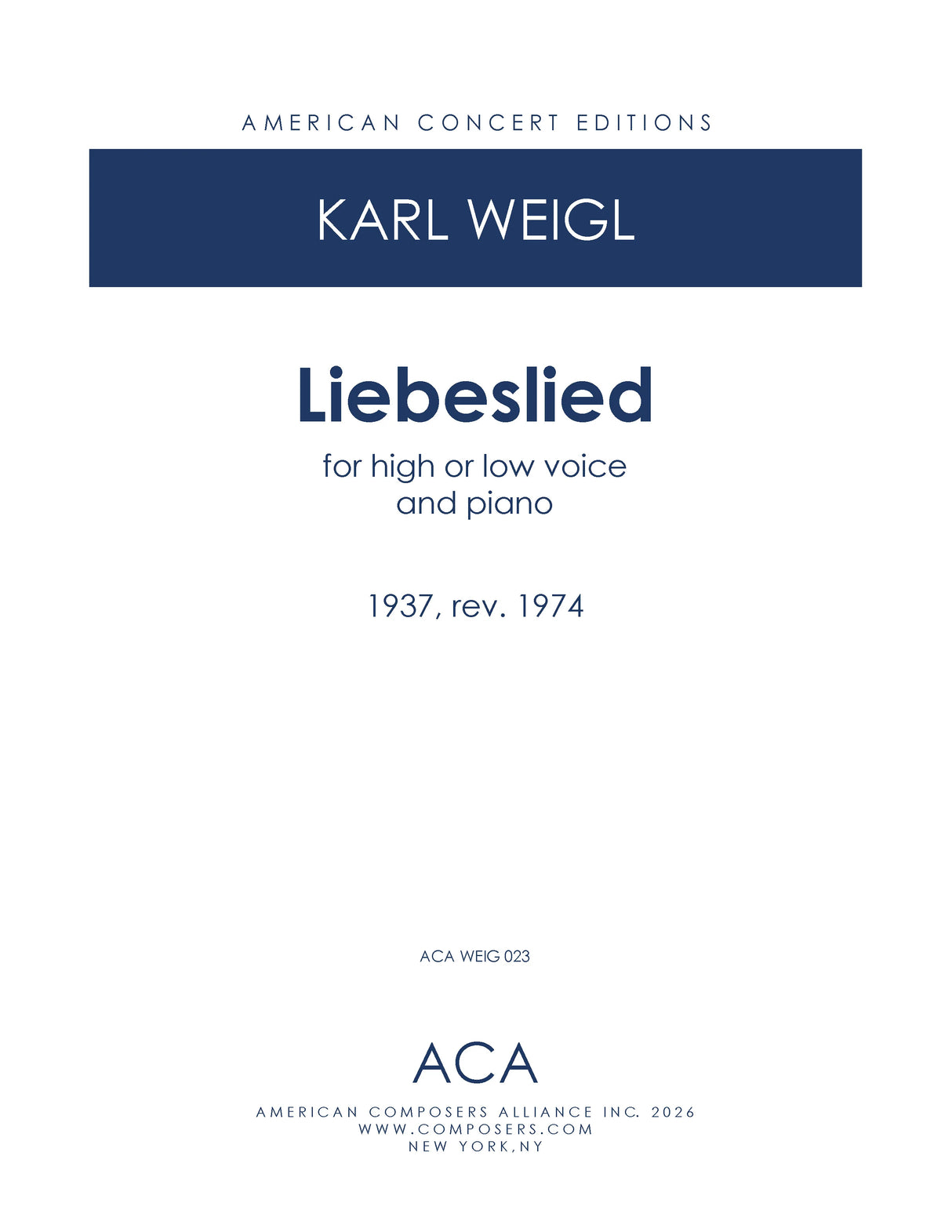 Weigl: Liebeslied