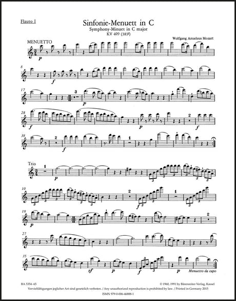 Mozart: Symphony in C Major, K. 409