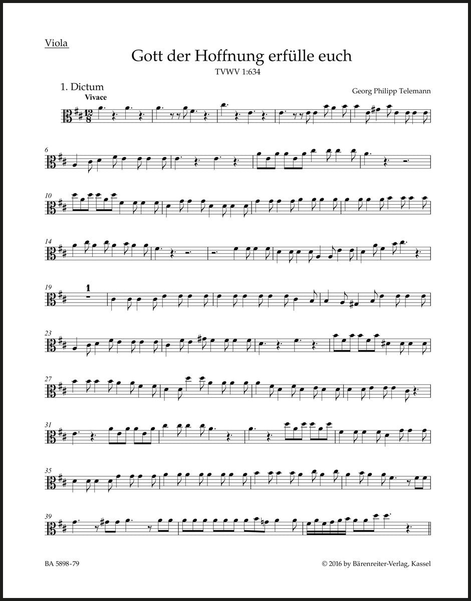 Telemann: Gott der Hoffnung erfülle euch, TWV 1:634