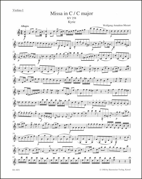 Mozart: Missa in C Major, K. 258