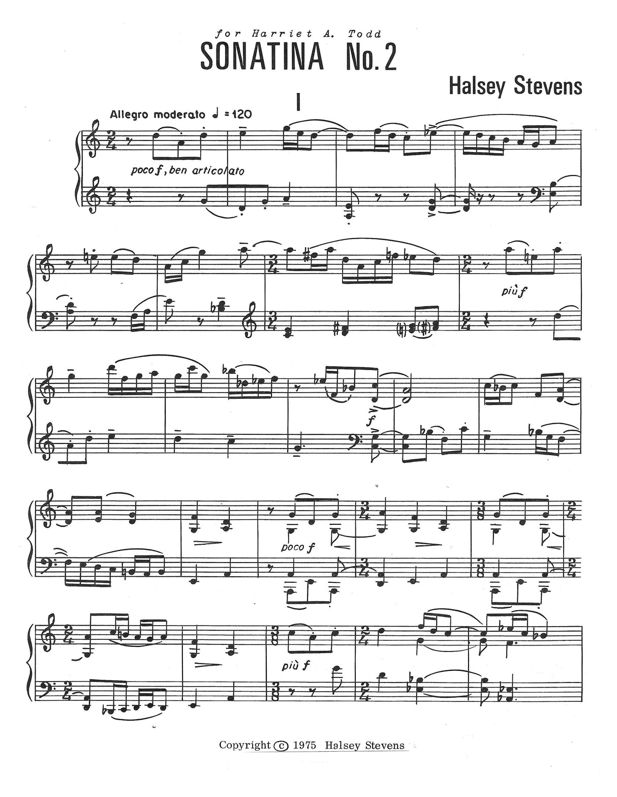 Stevens: Piano Sonatina No. 2