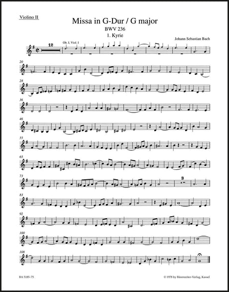 Bach: Mass in G Major, BWV 236