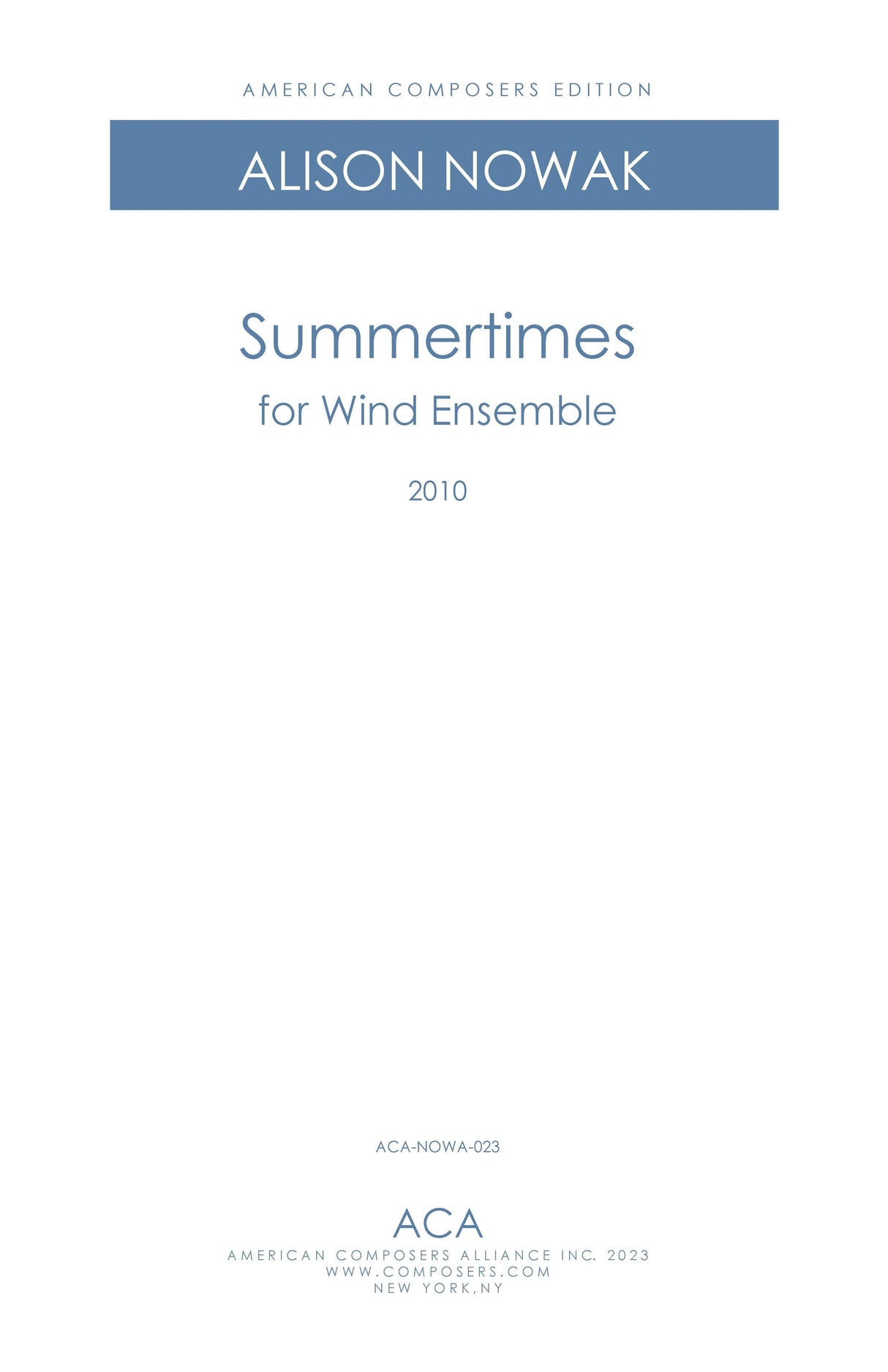Nowak: Summertimes