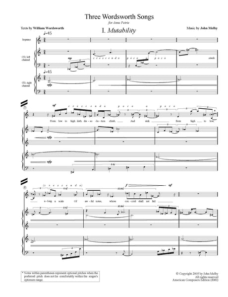 Melby: Three Wordsworth Songs