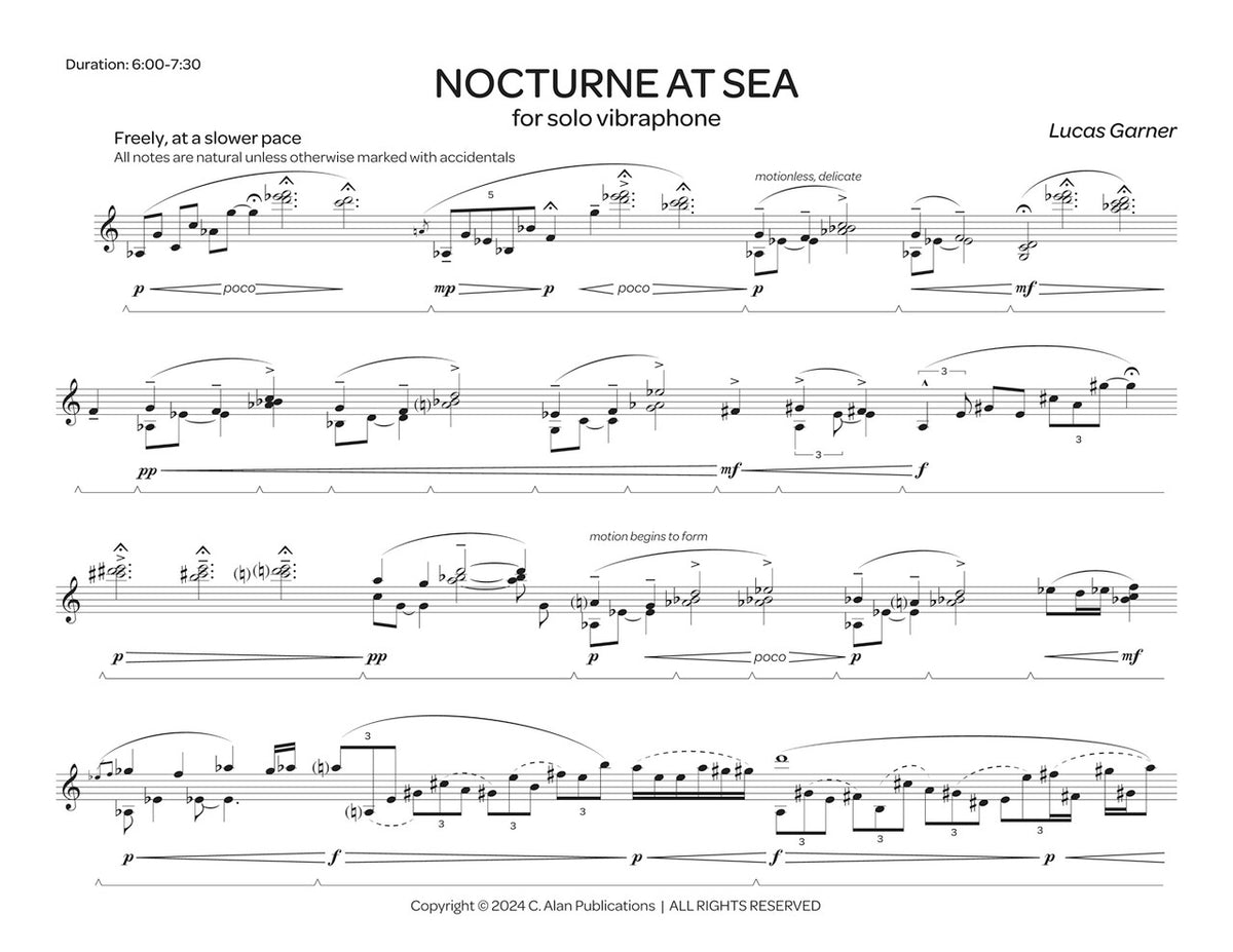 Garner: Nocturne at Sea (Solo 4-Mallet Vibraphone)
