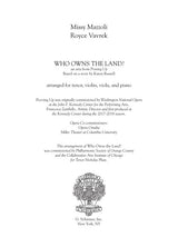 Mazzoli: Who Owns the Land? (Version for Tenor & Ensemble)