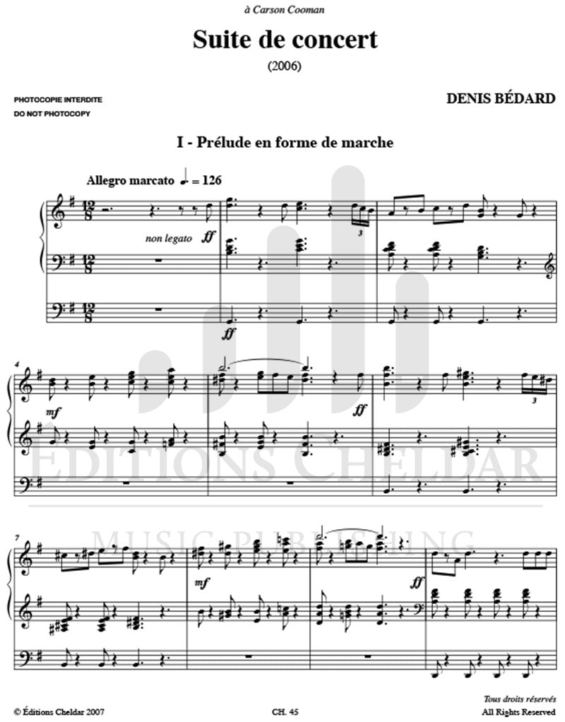 Bédard: Suite de concert