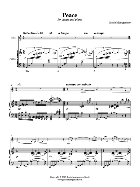 Montgomery: Peace for Violin and Piano
