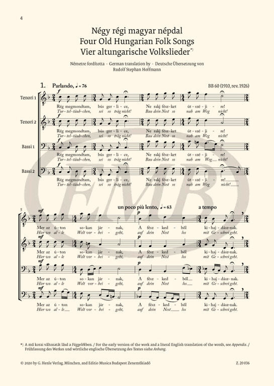 Bartók: Choral Works for Male Voices