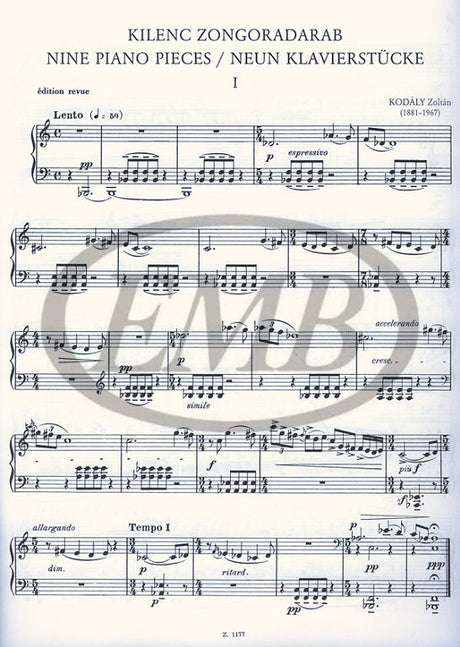 Kodály: 9 Piano Pieces, Op. 3