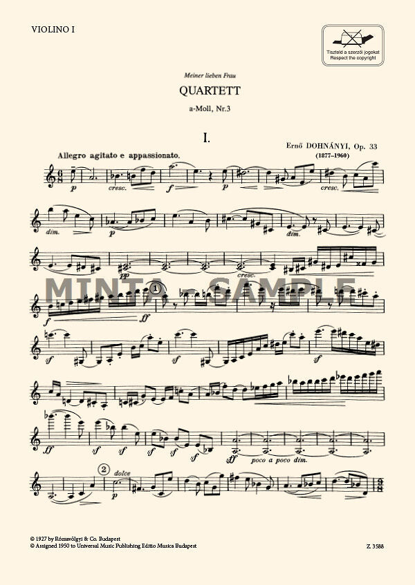 Dohnányi: String Quartet No. 3 in A Minor, Op. 33