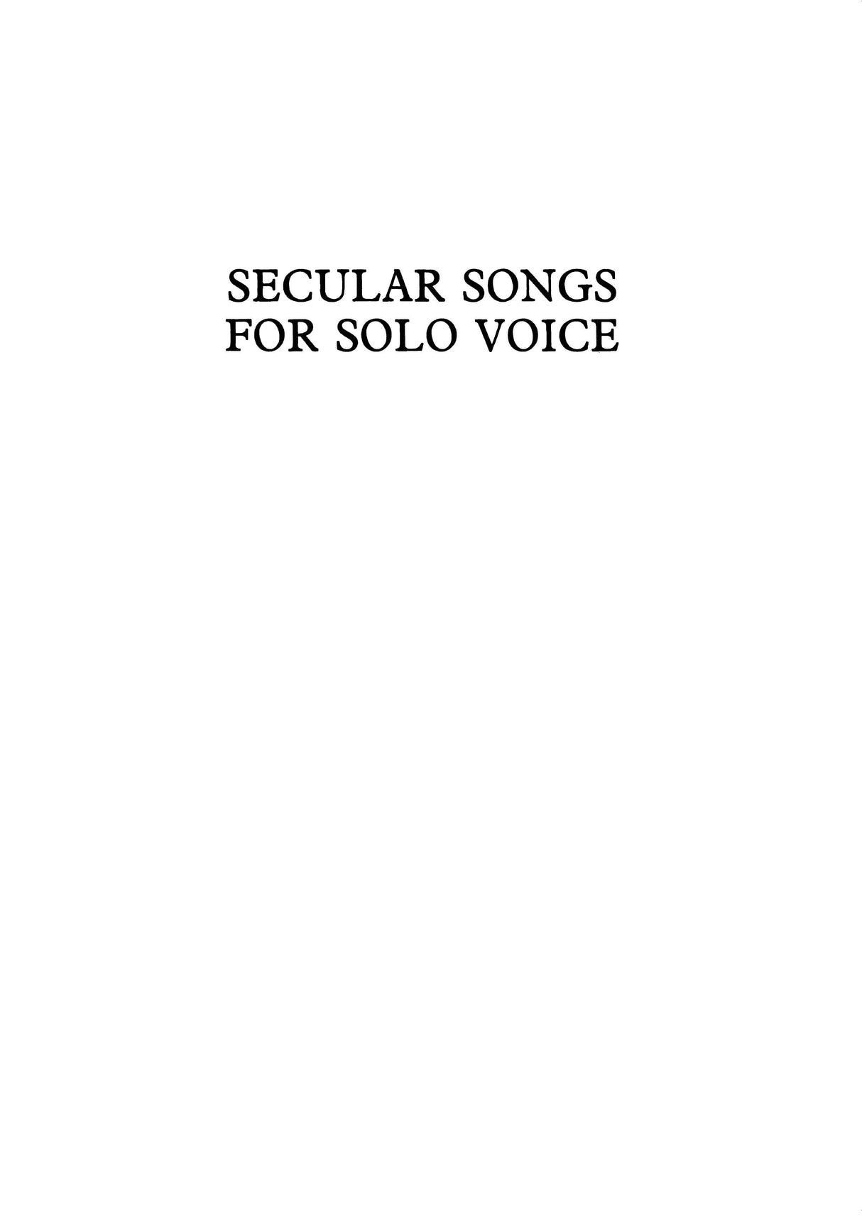 Purcell: Secular Songs for Solo Voice