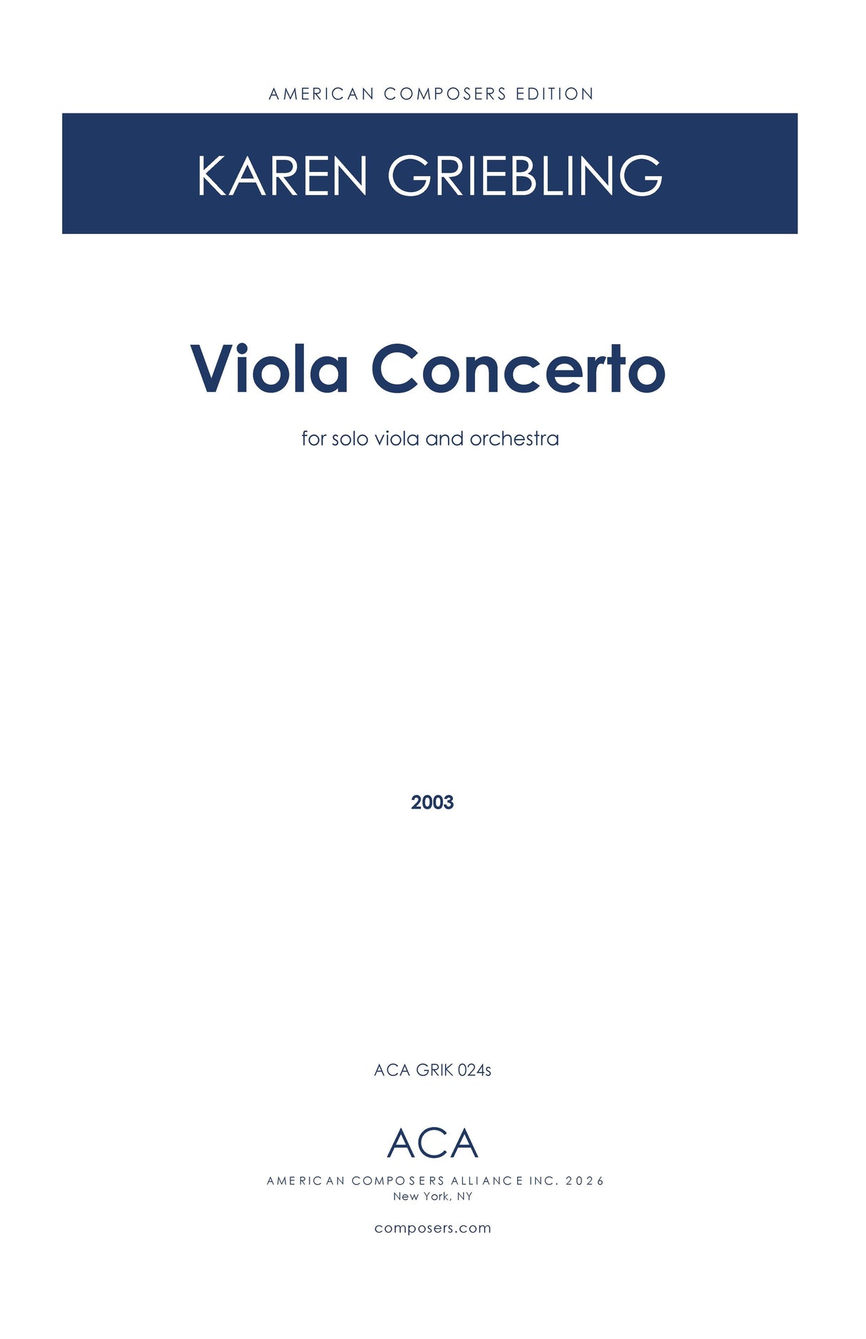 Griebling: Viola Concerto