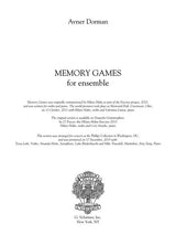 Dorman: Memory Games (for ensemble)