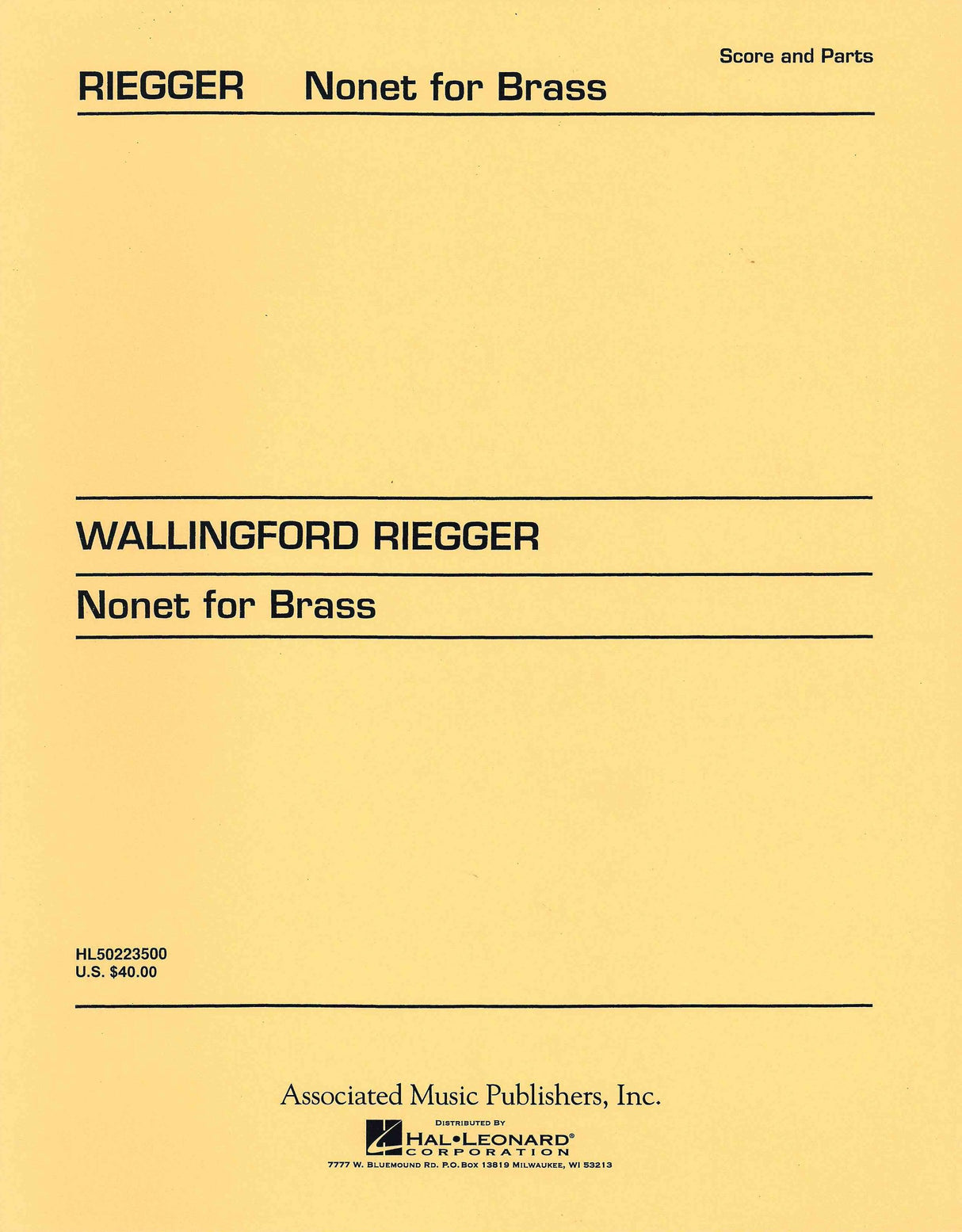 Riegger: Nonet for Brass