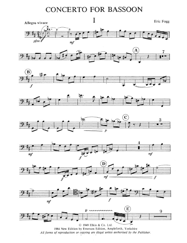 Fogg: Bassoon Concerto