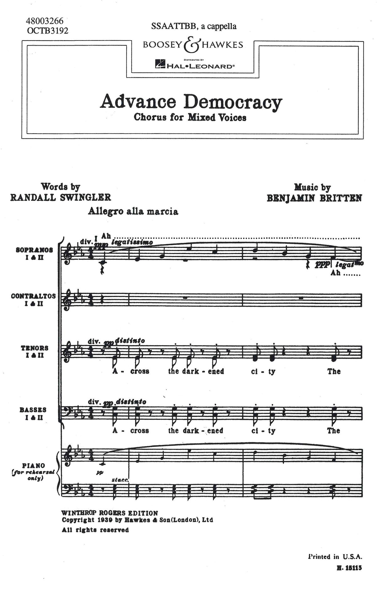 Britten: Advance Democracy