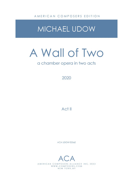 Udow: A Wall of Two