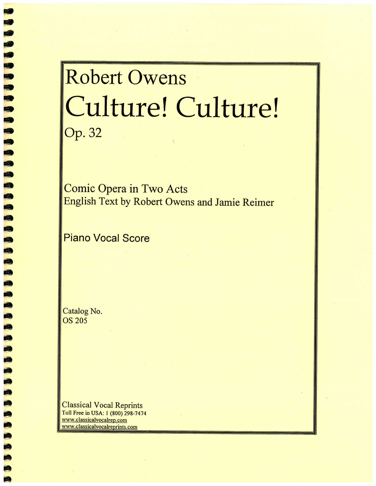 Owens: Culture! Culture!, Op. 32
