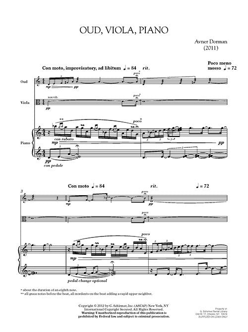 Dorman: Oud, Viola, Piano