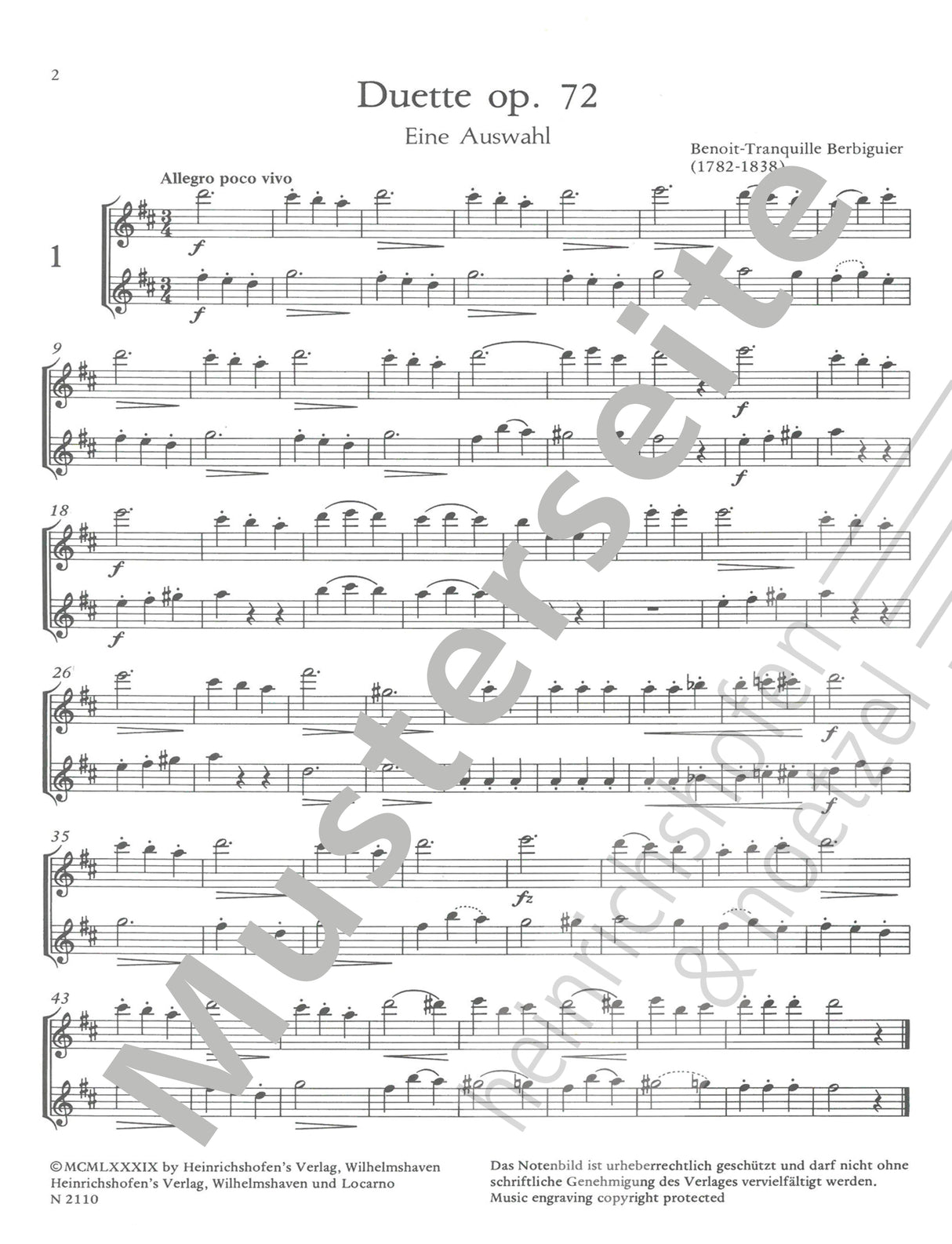 Berbiguier: Flute Duets, Op. 72, Nos. 1-25