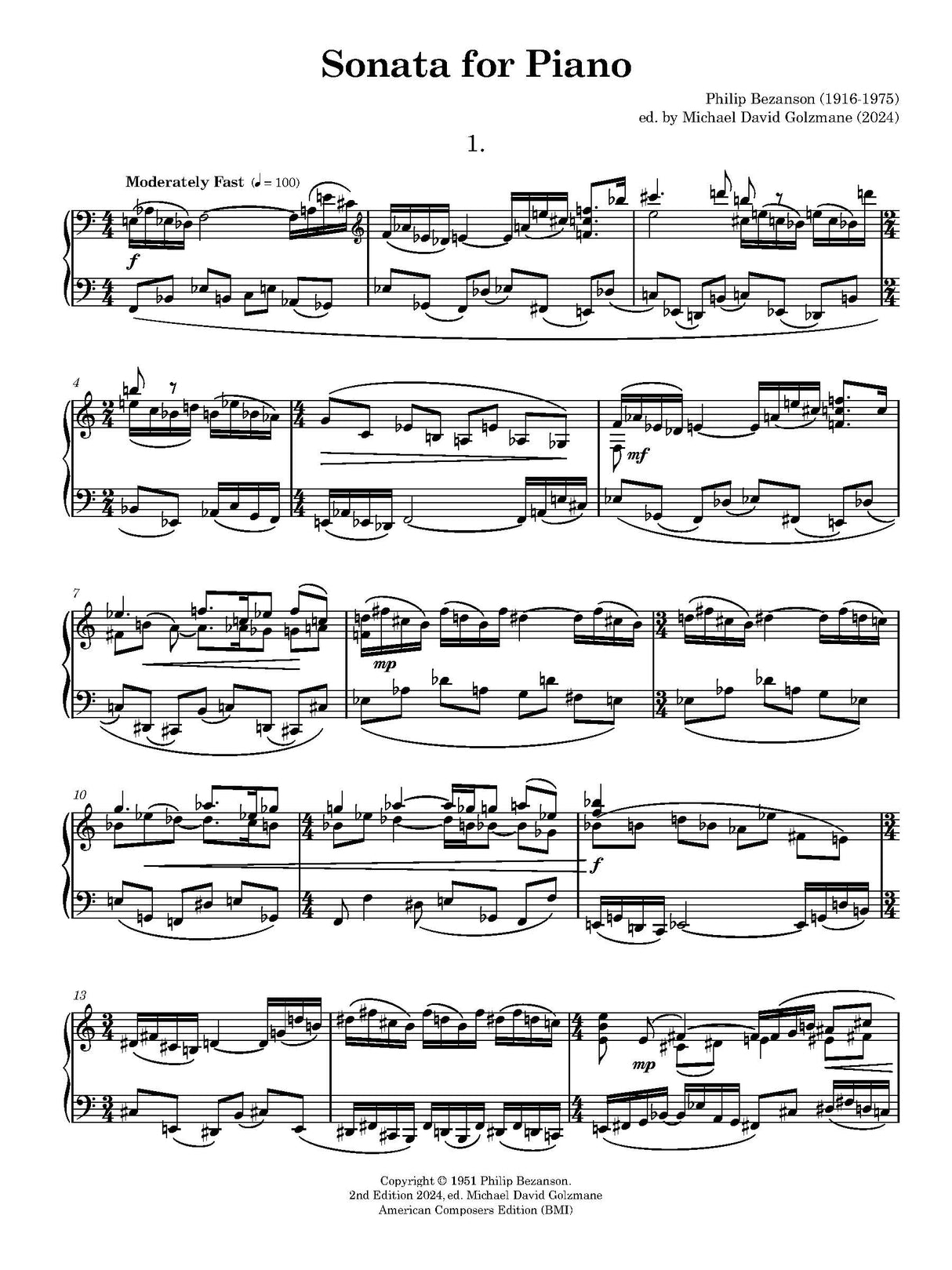 Bezanson: Piano Sonata