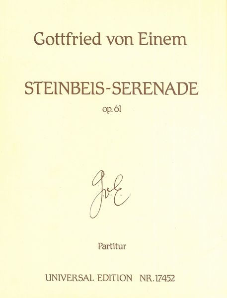 Einem: Steinbeis-Serenade, Op. 61