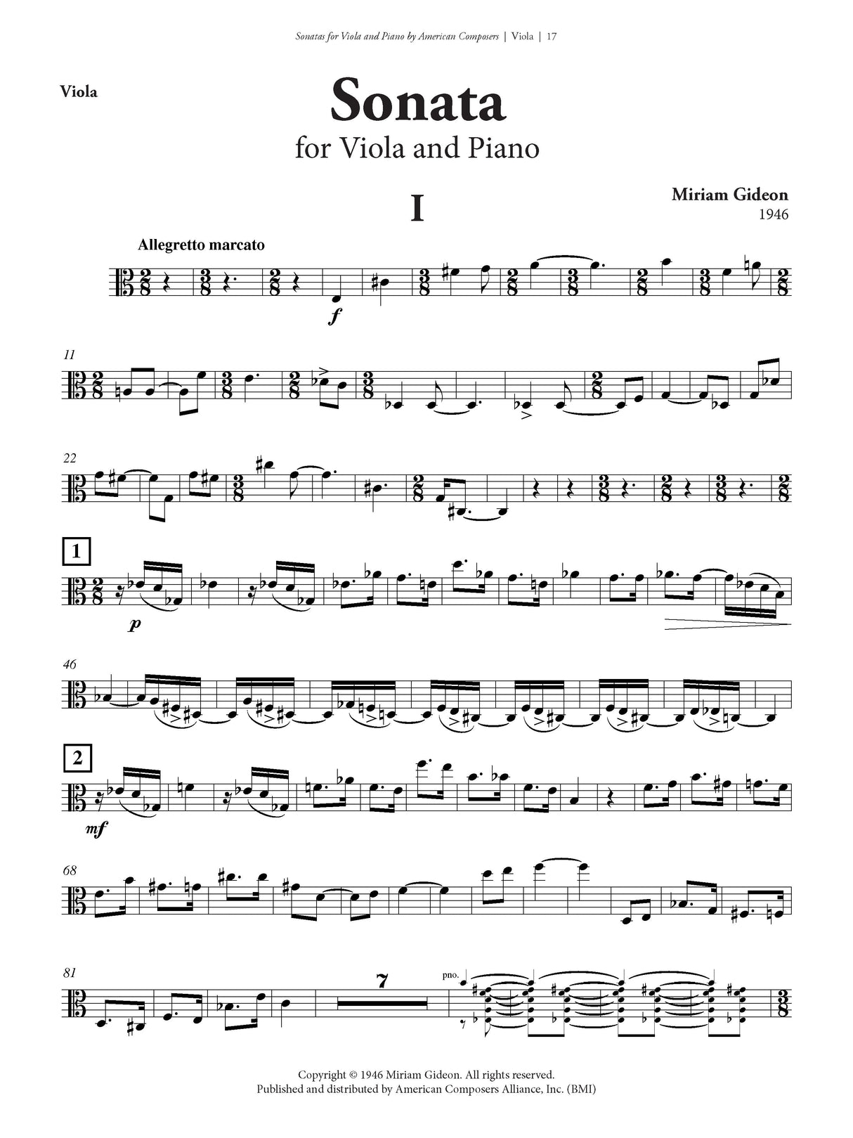 Viola Sonatas by American Composers