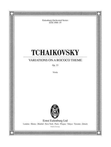 Tchaikovsky: Variations on a Rococo Theme, Op. 33